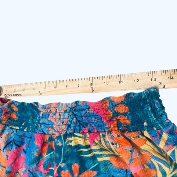 Lavender J Palazzo Pants Size Large Blue Pink Yellow Orange Tropical Print - Picture 10 of 11
